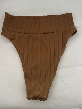 Ribbed High-Cut Bikini Bottom